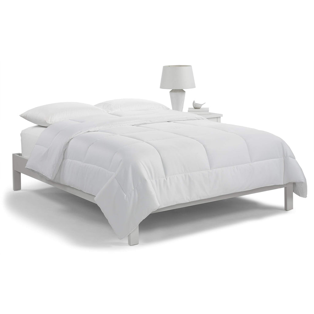 Serta Extra Warmth Down Alternative Box Stitched Comforter Air Dry Fiberfill, King, White
