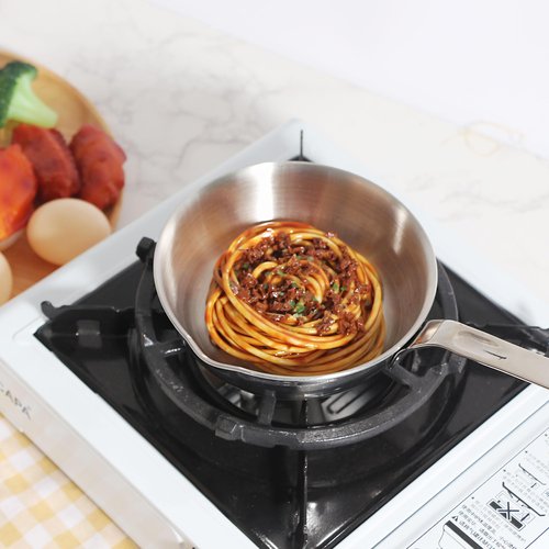 IMEEA 5.5-Inch Small Egg Pan Omelet Pan SUS304 Stainless Steel Mini Sauce Pan Frying Pan with Spout