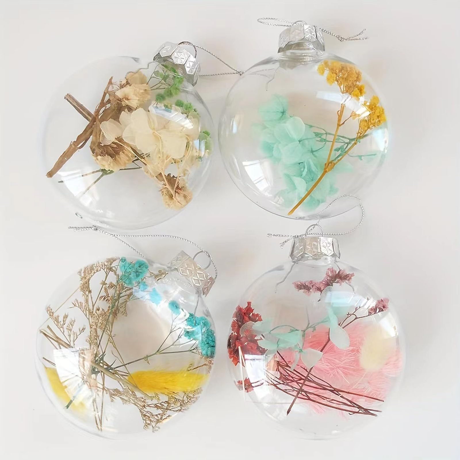6 PCS DIY Christmas Clear Plastic Decorative Balls- 80mm/3.15inch Fillable Ornaments Clear Plastic Ball Decor for Crafts,Christmas Tree Decoration，Xmasdecorm,Halloween,Birthday,Wedding Decor