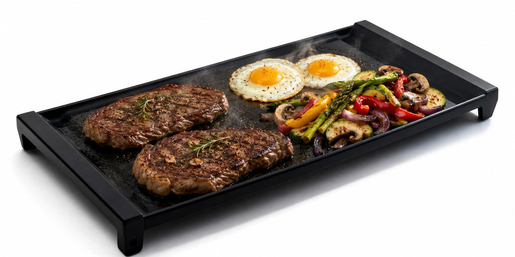 Upgraded Cast Iron Griddle for GE Gas Stove, WB31X24738 Stove Top Griddle Replacement Parts, Compatible with GE JGSS66SEL3SS JGB700SEJ4SS Gas Range, Nonstick Flat Top Grill Pan for Cooking