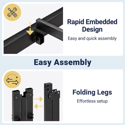 Allewie Queen Bed Frame, 14 inch Metal Platform Beds with Storage Space, No Box Spring Needed and Easy Assembly, Black