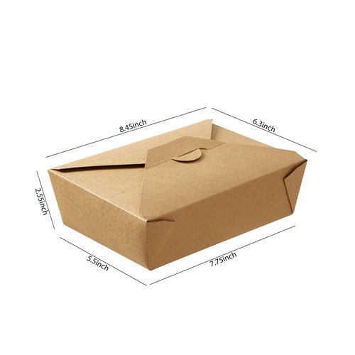 DealbyBox Kraft Paper To Go Boxes, Take Out Food Containers Greaseproof and Heavy Duty, Disposable To Go Containers for Restaurant, Catering and Party (75oz, 200pack)