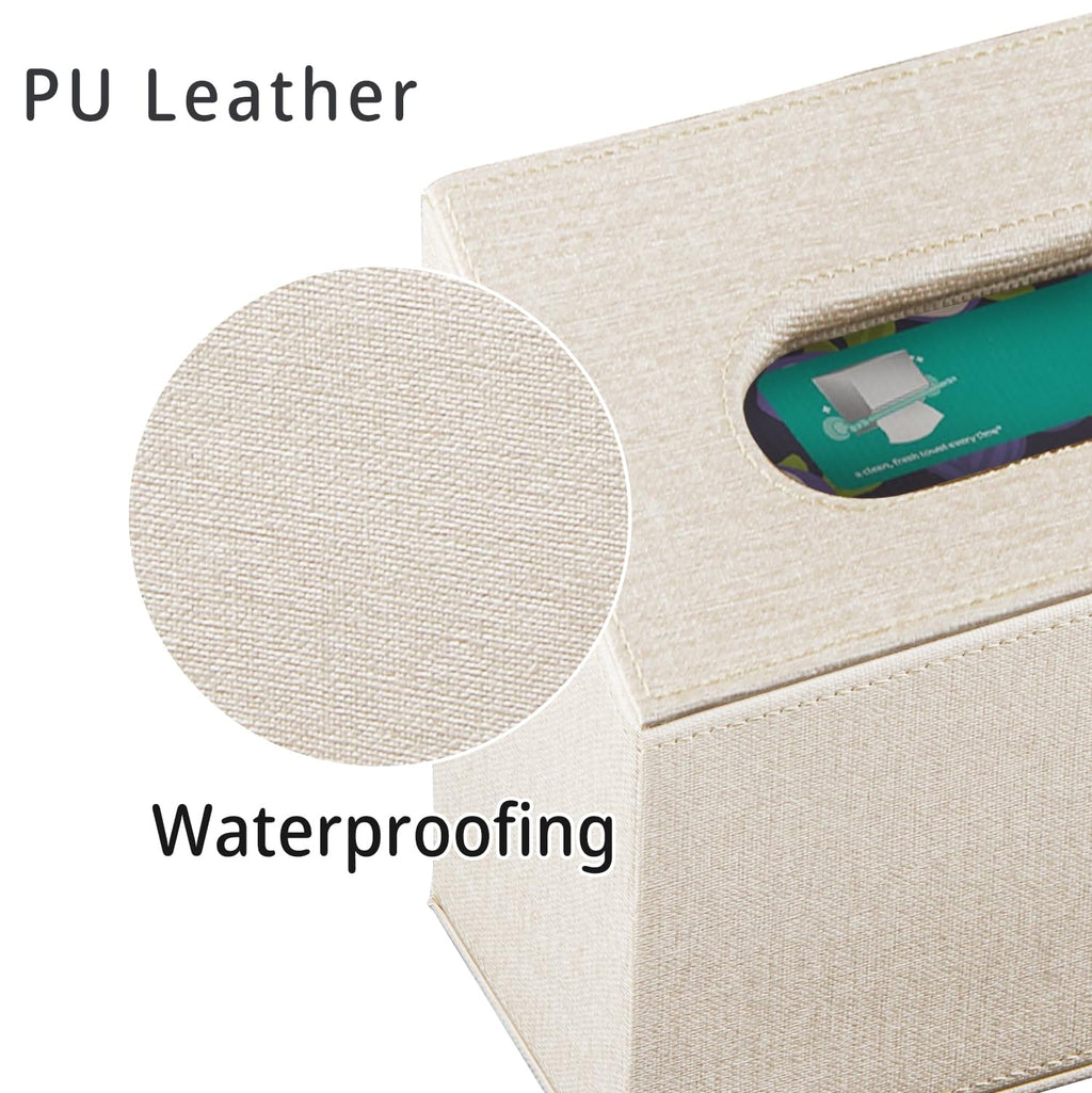 Hand Towels Box Cover Holder,PU Leather Hand Towel Case Compatible with Kleenex Disposable Paper Hand Towels