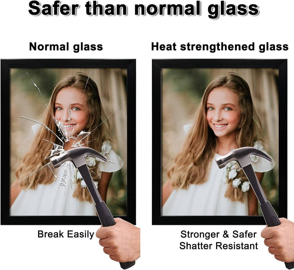 Egofine 11x14 Heat-Strengthened Glass Replacement for Picture Frame (Crystal Clear, 1 Pack), Replacement Glass for 11 by 14 Photo Frame