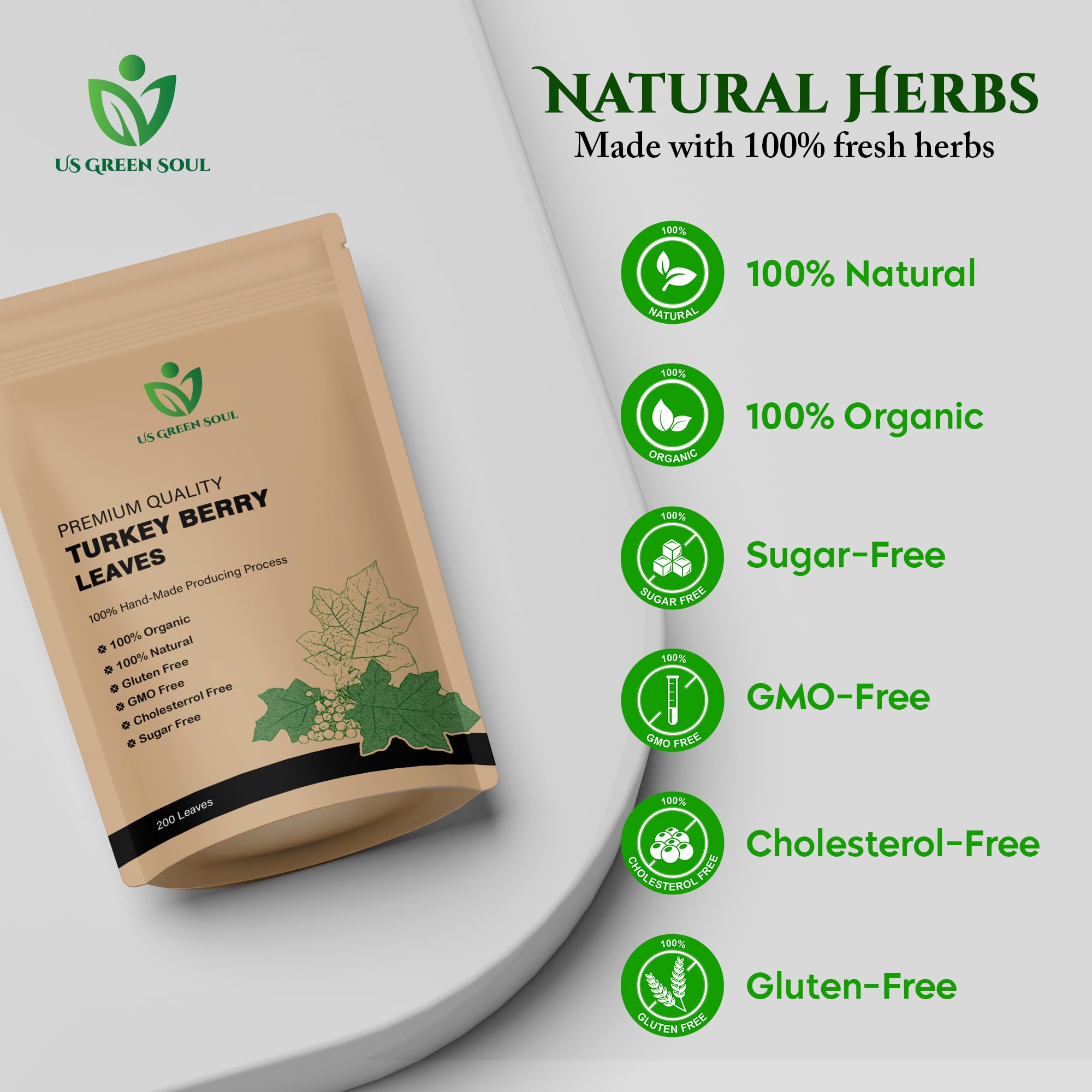 Turkey Berry Leaves - 100% Pure, Dried Organic Leaves for Cooking, Tea, and Herbal Remedies