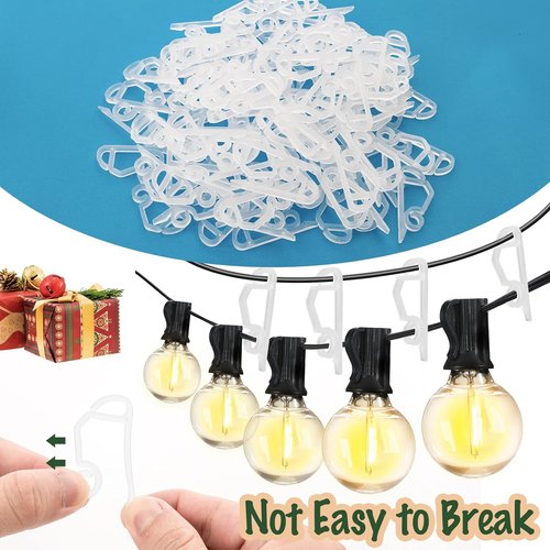Geegoods Christmas Light Clips - 120 Pcs Weatherproof Outdoor Gutter Hooks for Holiday Decor