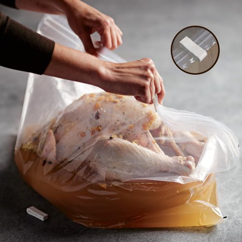 2 Pack 22"×26" Turkey Brine Bags Extra Large brine bags for Turkey Holds up 40lb, Thickened Turkey Brining Bags with 2 removable zipper assist clips and Cotton Strings, turkey marinade bag