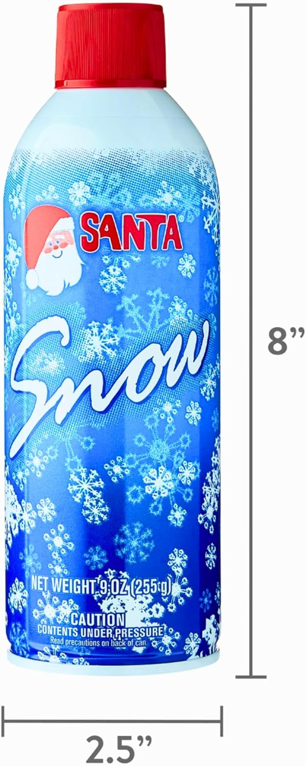 Santa Snow Spray - 2 Pack 9oz Aerosol Cans for Festive Holiday Decorations