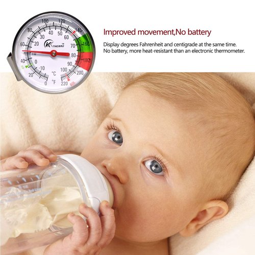 KT THERMO Instant Read Thermometer - 2-Inch Dial for Perfect Coffee & Chocolate Milk Foam