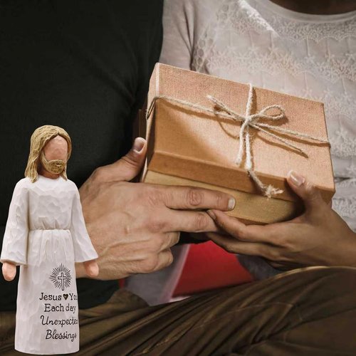 Jesus Figurine - Hand-Painted Sculpture for Christians | Perfect Gift for Catholic Women
