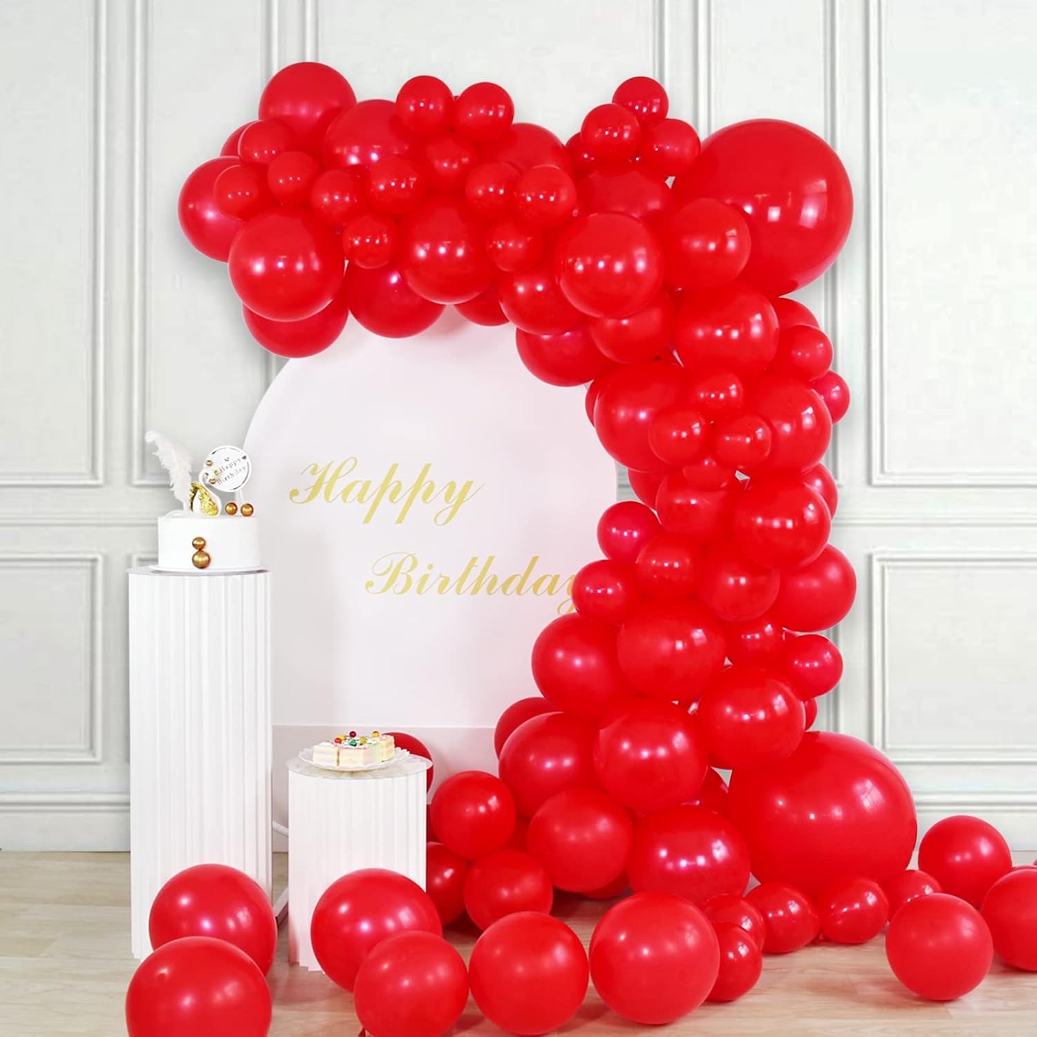 ASIYUHY Red Balloons - 12 Inch Thick Latex Helium Balloons with Ribbons | Perfect for Christmas, Valentine's, Birthdays & Baby Showers