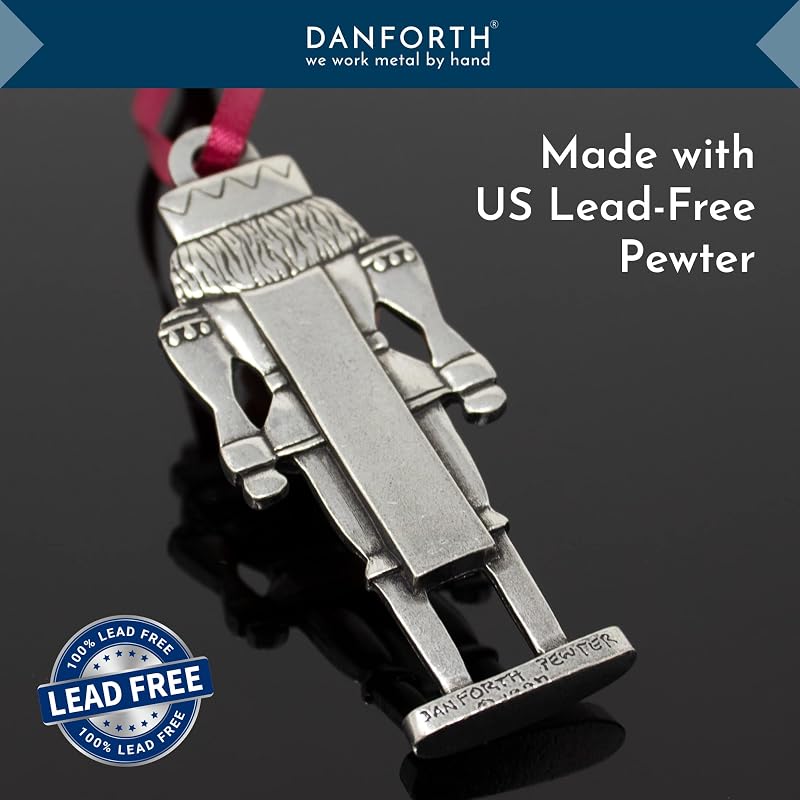 Danforth Nutcracker Ornament – Handcrafted Pewter, USA Made, 2-3 Inch