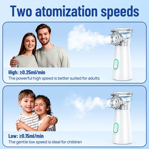 HAWKWAY Portable Atomizer for Adults & Kids, Adjustable Mist Output, Auto-Cleaning Handheld Atomizer, Compact for Home & Travel &Office