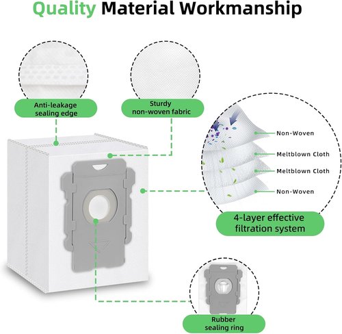 iRobot Replacement Vacuum Bags - 14 Pack Compatible with Roomba i7+, i8+, i3+, j7+ & More
