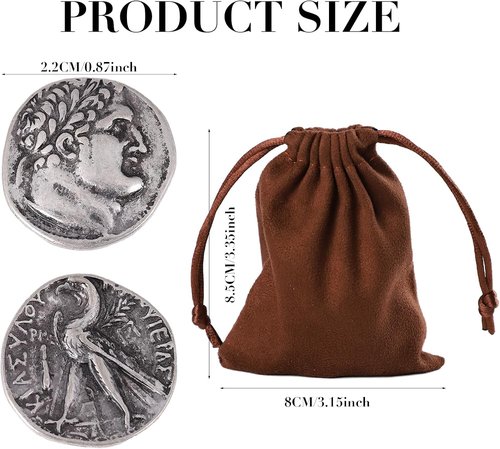 30 Roman Coins by [Brand Name] - Authentic Silver Judas Prop with Coin Bag | Unique Christian Gifts for Priests