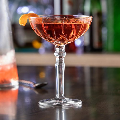 HISTORY COMPANY Chez Paree 1933 Nightclub-Inspired Chicago Cocktail Coupe Glass – 2-Piece Set for Craft Cocktails (Gift Box Collection)