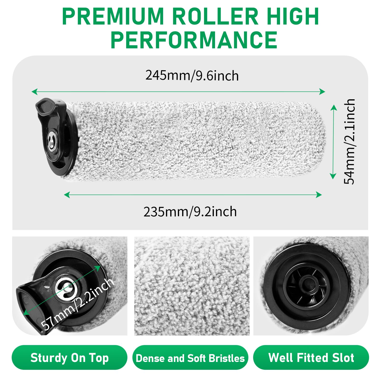 Klypticfit Roller Brush Replacement Kit Compatible with Tineco iFloor 2, iFloor 3,Floor One S3 Cordless Wet Dry Vacuum Cleaner,2 Pack Brush Roll Replacement Accessories