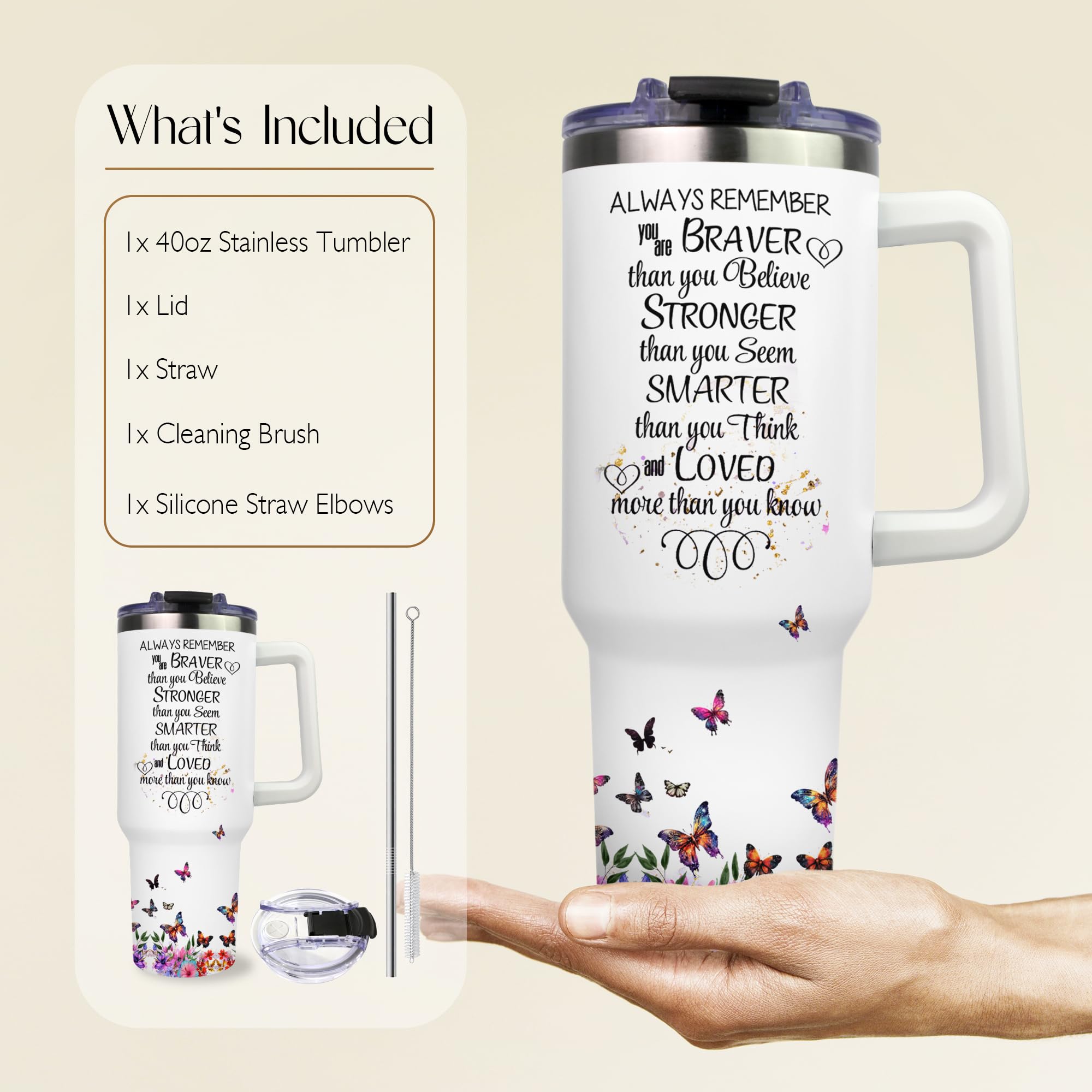 Toroly Daughter Gifts from Mom Dad - Valentines Day Gifts for Daughter - Daughters Birthday Gift - Best Daughters Ever Gift - Inspirational Present for Daughter's Adult - 40 Oz Tumbler