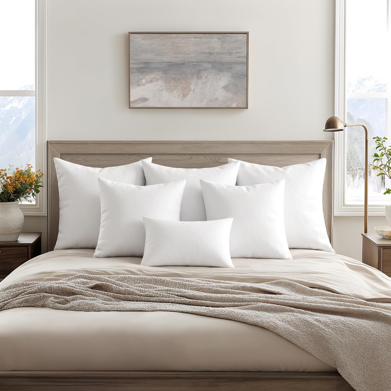 MIULEE Throw Pillow Inserts - Pack of 4, 18x18 Inch, 100% Virgin Fiber Filling for Ultimate Comfort