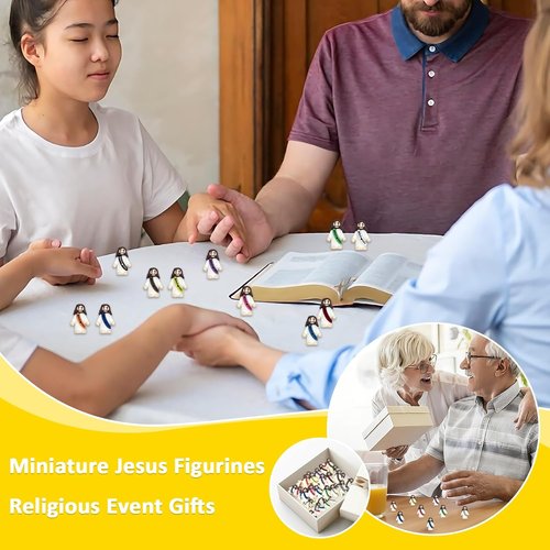 Little Jesus Figures Bulk - 110 Mini Jesus Loves You Figurines for Easter, Baptism & Party Favors | 11 Colors