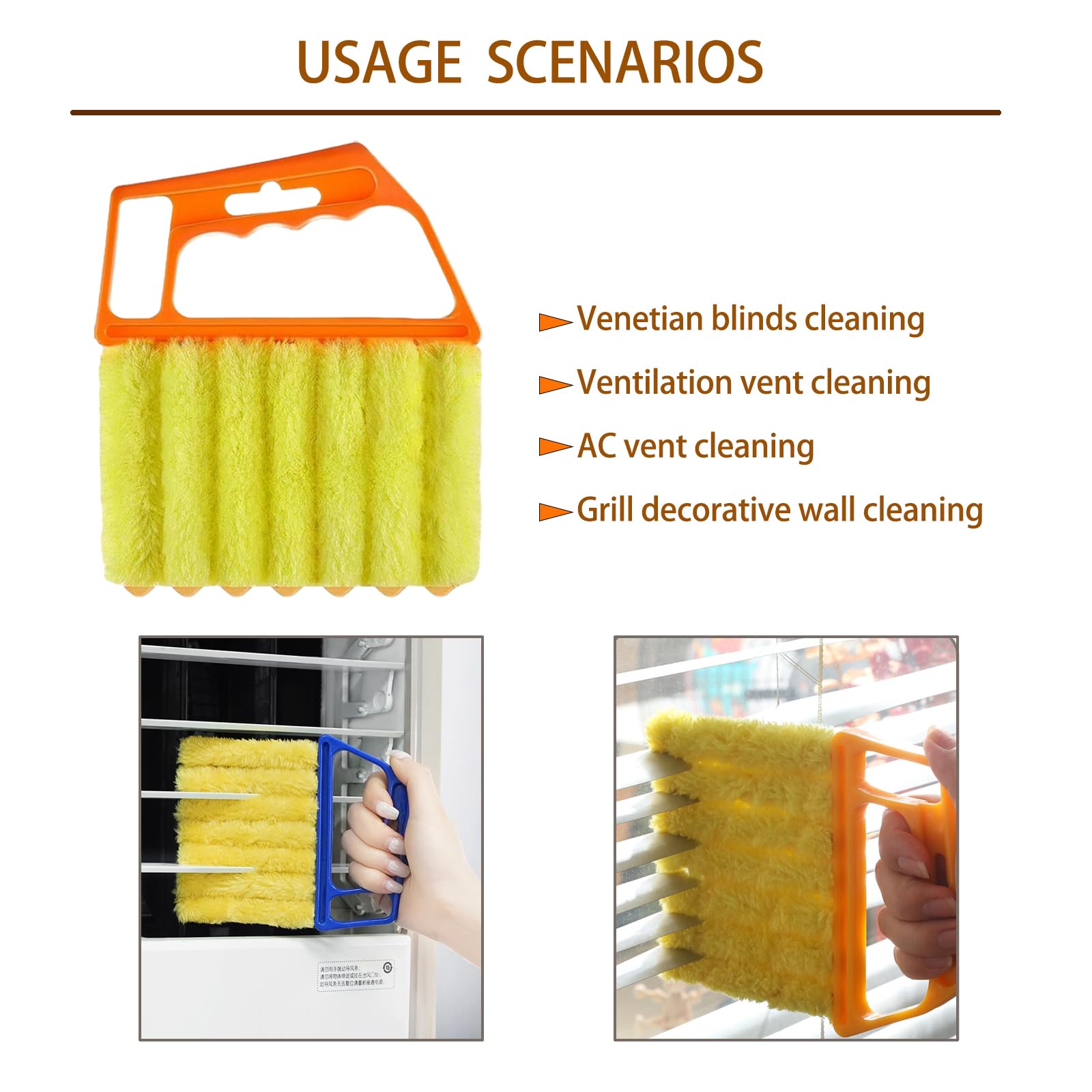 Washable Blind Cleaner Tool, Blind Duster, Microfiber Dusting Brush for Venetian Blinds, Window Shutters, Air Conditioner Vents(2-Pack)