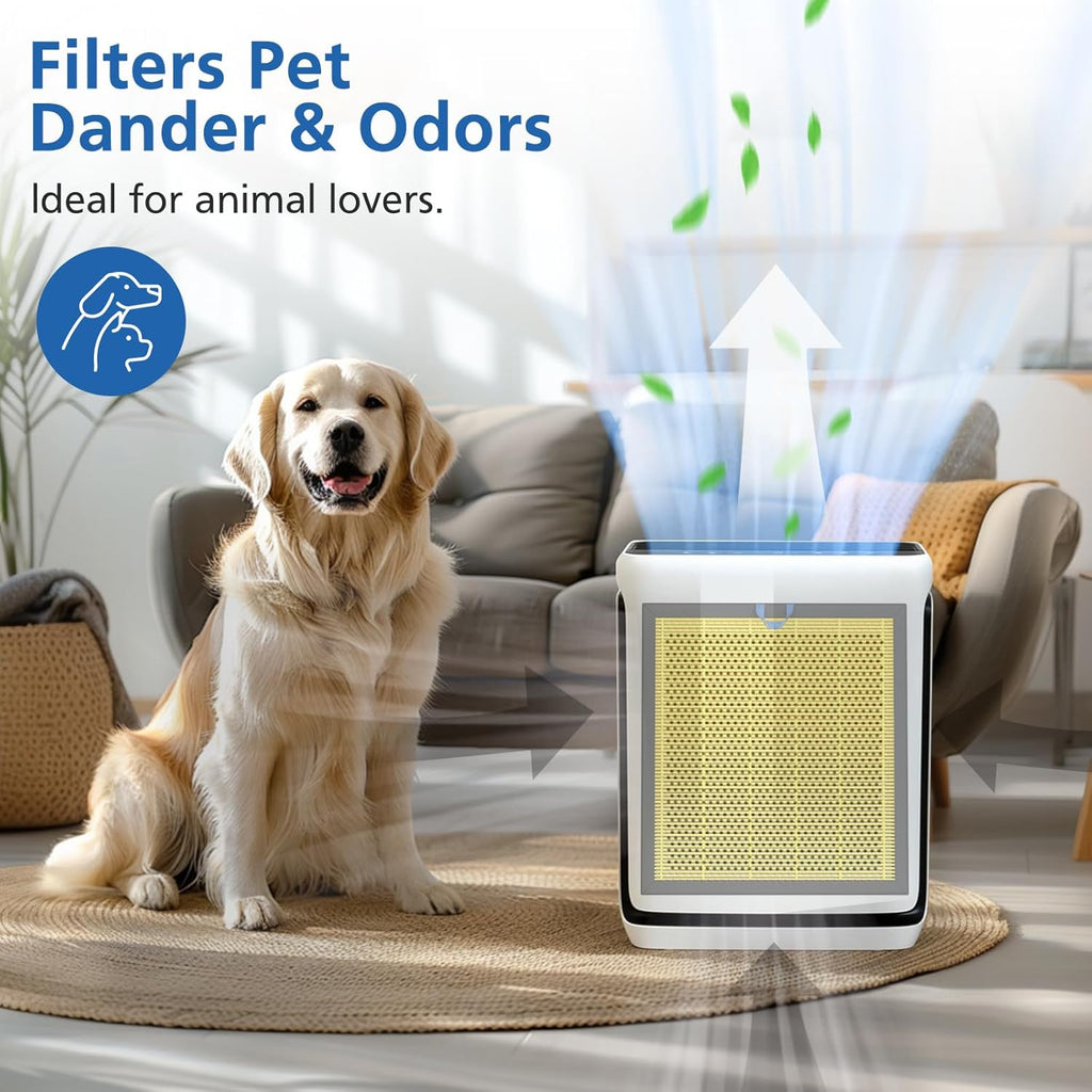 Vital 100S Pet Care Replacement Filter - 3-in-1 HEPA & Activated Carbon for LEVOIT Vital 100S | 2 Pack, Yellow