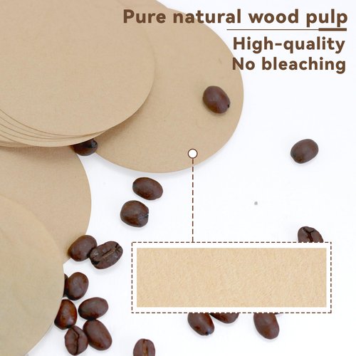 Coffee Filters Compatible with OXO Cold Brew Coffee Maker, 500 Pcs Round Unbleached Paper Filters for OXO 32 Ounce ＆ Compact Cold Brew Maker