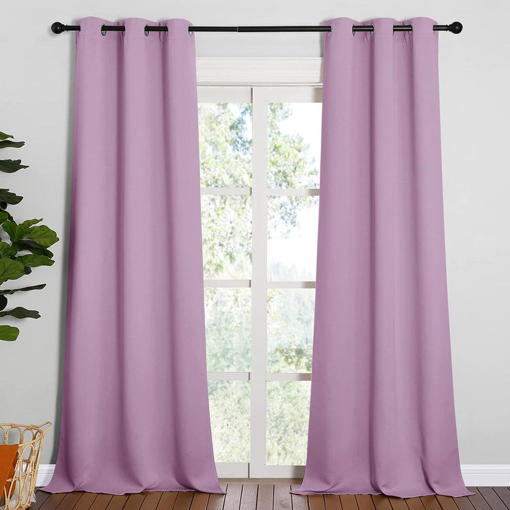 NICETOWN Room Darkening Drapes - Light Blocking Curtain Panels for Nursery | Soft Fabric, Lilac, 42" x 95" (1 Pair)