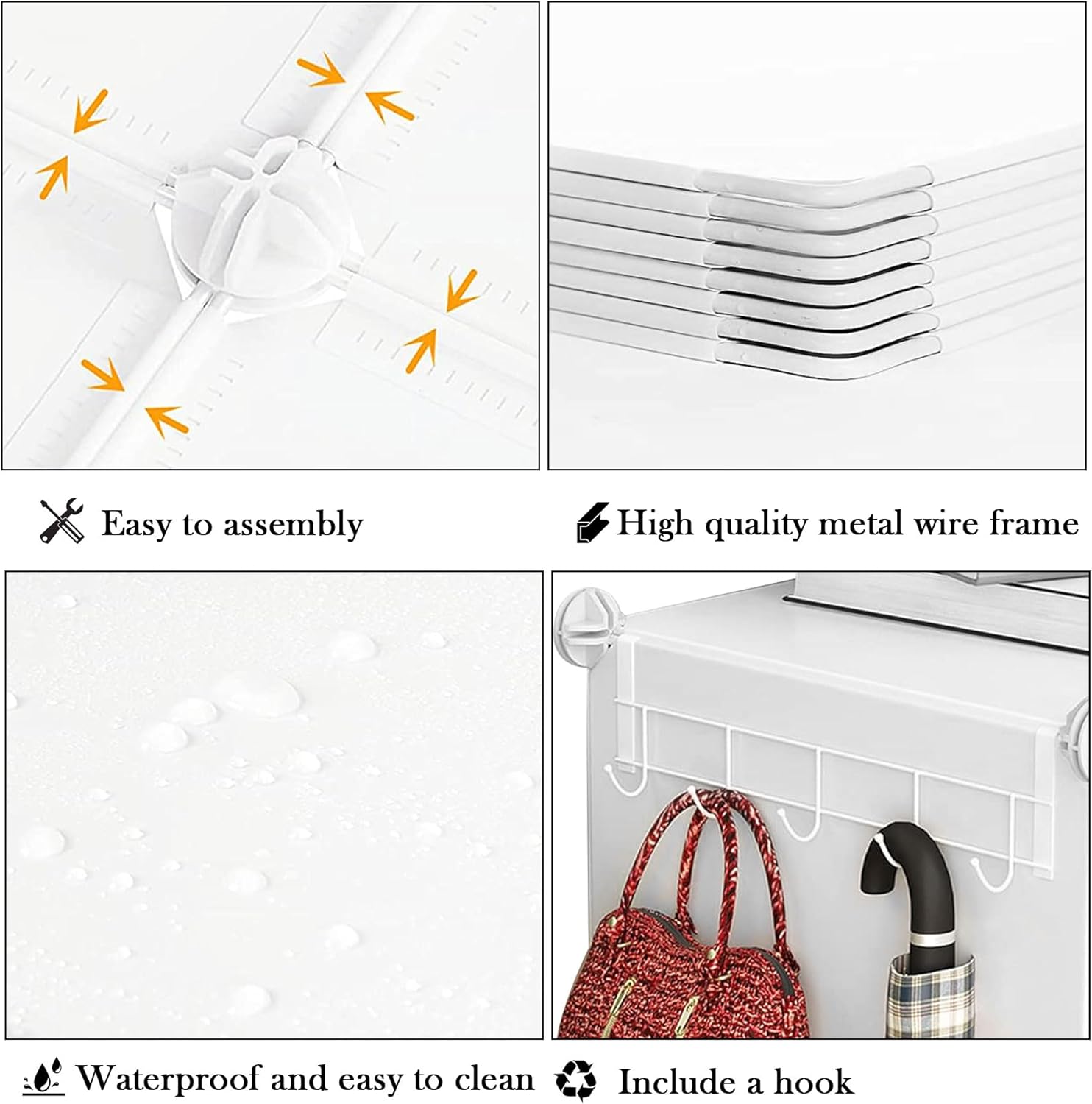 AWTATOS Closet Organizer - 8 Cube Storage Shelves for Clothes | Stackable Cubby Shelving in White