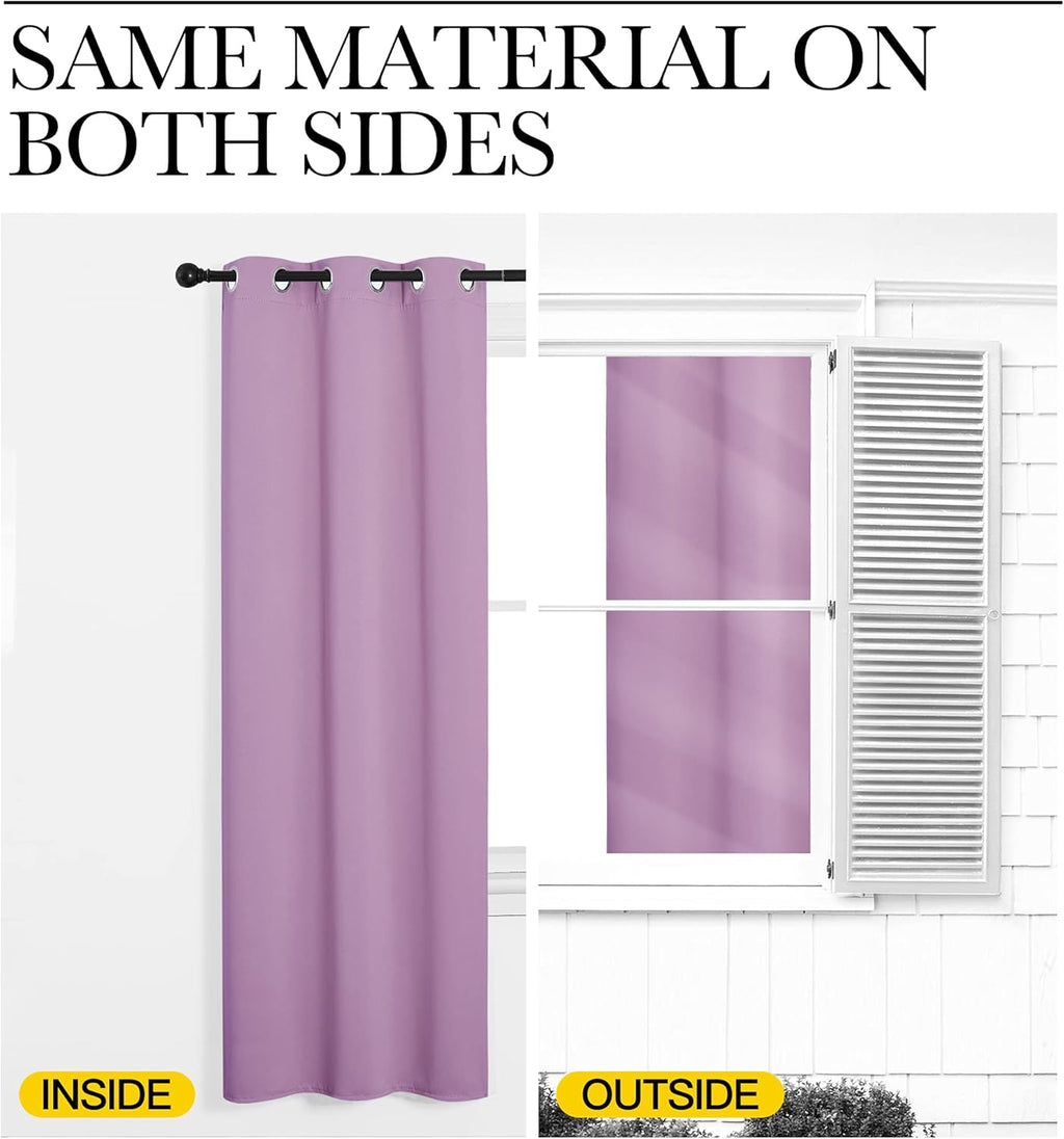 NICETOWN Room Darkening Drapes - Light Blocking Curtain Panels for Nursery | Soft Fabric, Lilac, 42" x 95" (1 Pair)