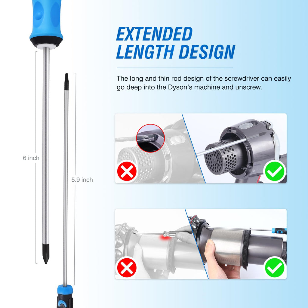 10PCS Customized Screwdriver Set Compatible with Dyson Ball/Outsize/Gen5 V6 V7 V8 V10 V11 V15 Vacuum Cleaner, Hairdryer, AM10 Humidifier, Precision Phillips and Torx Screwdrivers Disassembly Tool