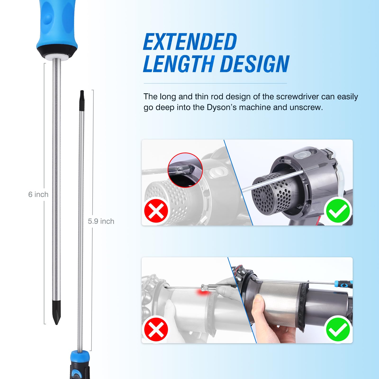 10PCS Customized Screwdriver Set Compatible with Dyson Ball/Outsize/Gen5 V6 V7 V8 V10 V11 V15 Vacuum Cleaner, Hairdryer, AM10 Humidifier, Precision Phillips and Torx Screwdrivers Disassembly Tool
