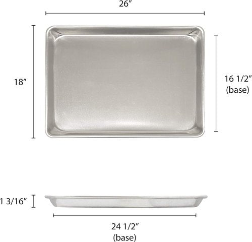 Excellante Full Size Aluminum Sheet Pan - 18" X 26" | Durable and Versatile Baking Essential