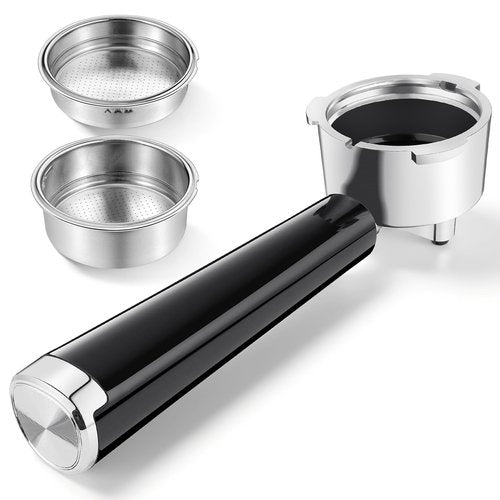 51mm Portafilter Set for CASABREWS CM5418, 5418 PRO, 3700 Essential/3700Pro and Gevi Espresso Machines, 3 Ears Portafilter with 2 Stainless Steel Filter Baskets (1-Cup Filter and 2-Cups Filter)
