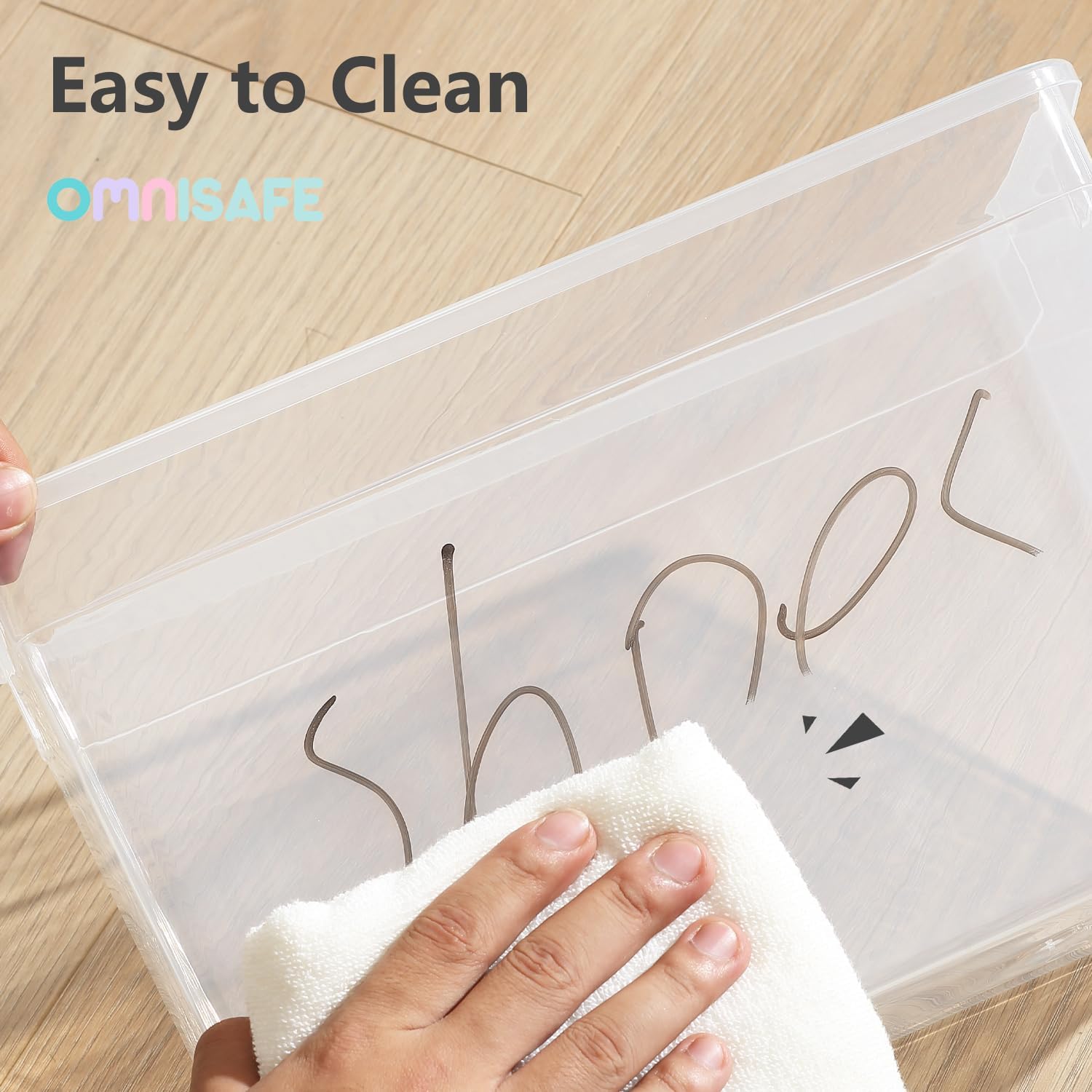 Stackable Plastic Storage Shoebox - BPA-Free Nestable Container for Shoe Organization | 6 Quart, Transparent, 8 Pack