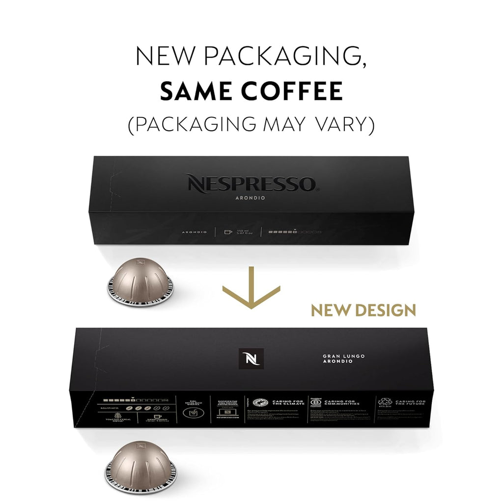 Nespresso Vertuo Arondio Gran Lungo Coffee Capsules - Medium Roast, 30 Count Pods | Brews 5.0oz