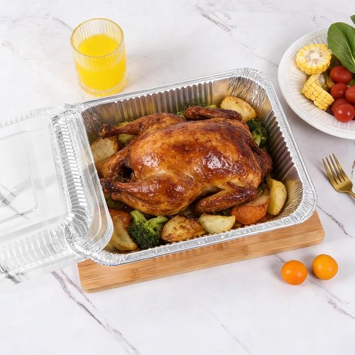 Aluminum Pans 9x13 Inch - Disposable Baking Pans with Clear Lids | 10 Pack for Meal Prep & Storage