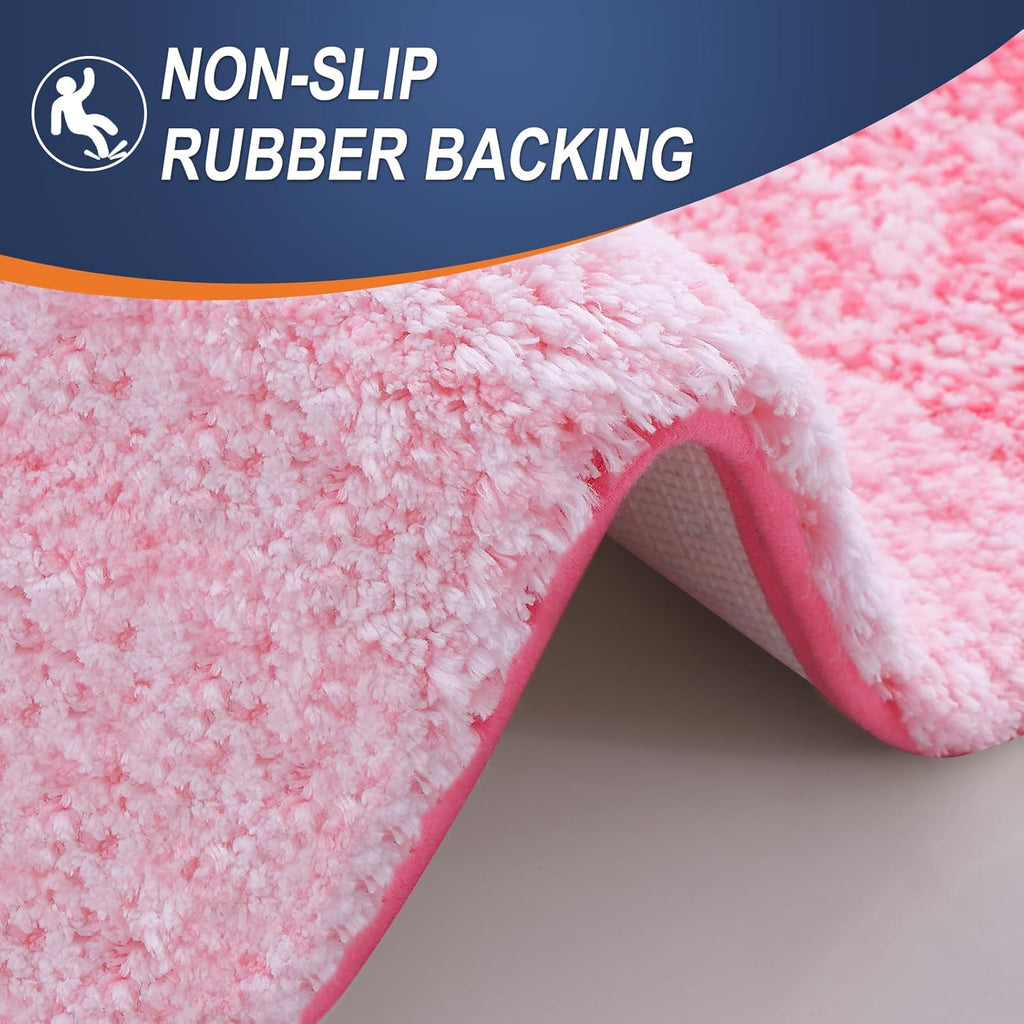 OLANLY Bathroom Runner Rug - Extra Soft Microfiber Mat | Quick-Dry, Washable, 47x20 Inches, Pink
