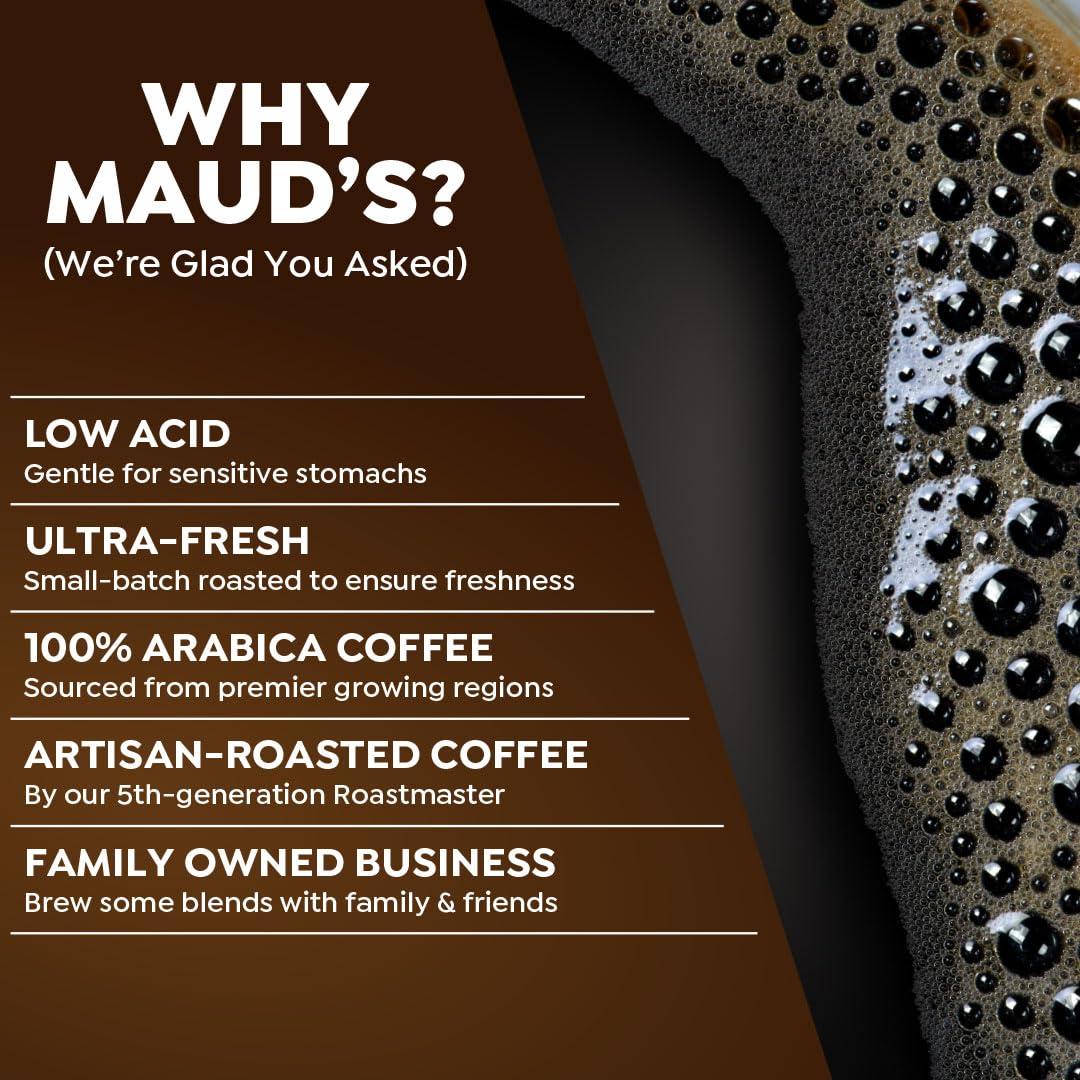 Maud's Dark Roast Coffee Pods - 100% Arabica Single Serve Pods | 100ct Compatible with Keurig K Cups