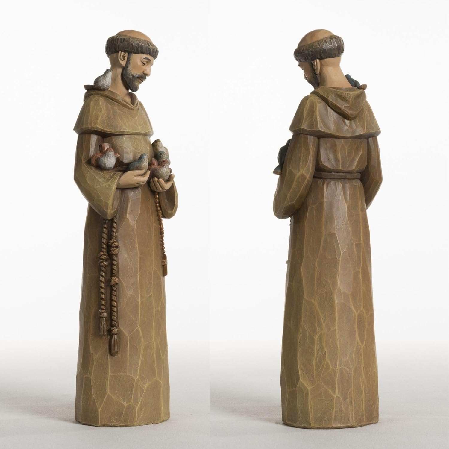St. Francis Statue - 12 Inch Premium Resin Sculpture | Preaching to Birds, Perfect for Garden Decor