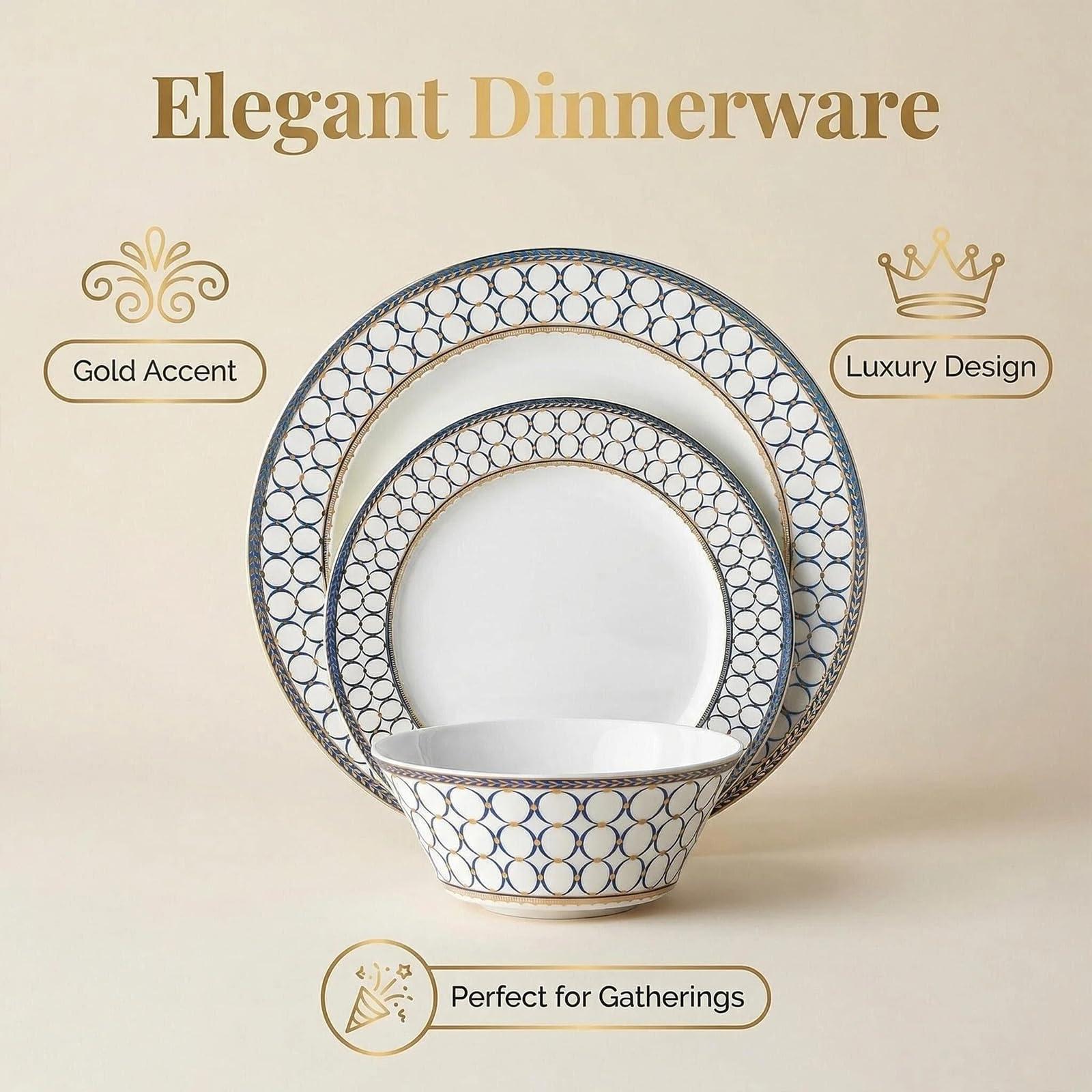 CwlwGO-Bone China Dinner Plates Set of 4, Lace Dishes Set for Salad, Pasta, Dessert, Dinnerware Dishset for Kitchen, Not Suitable for Microwave (8 Inch)