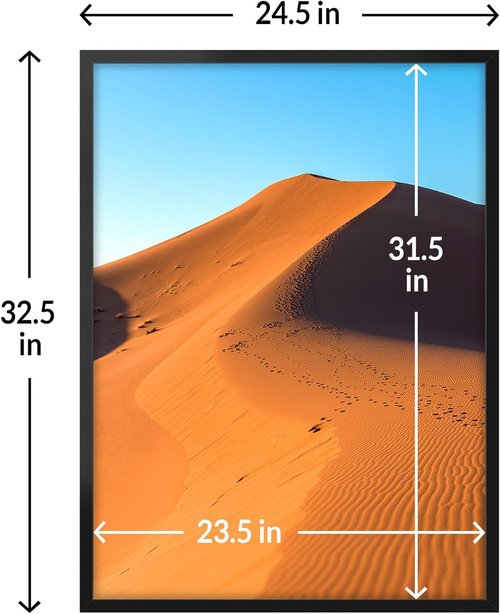 LaVie Home 24x32 Black Picture Frame - HD Plexiglass Wall Display for Vertical or Horizontal Use