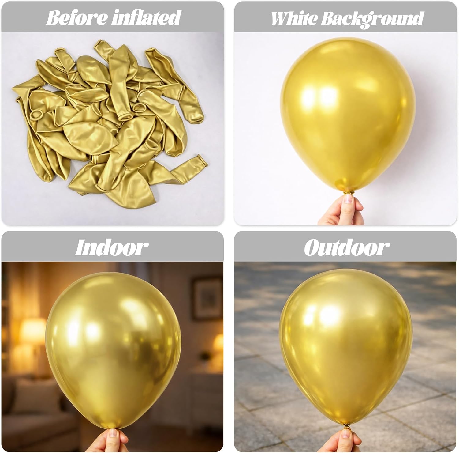 Voircoloria Metallic Gold Balloon Garland Kit - 90 Pack in 5/10/12/18 Inch Sizes | Perfect for Weddings & Celebrations