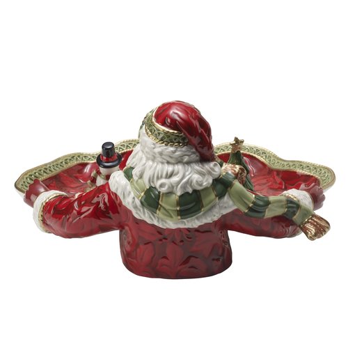 Fitz and Floyd Holiday Home Santa Figural Serving Bowl, 13.5 inch, Red