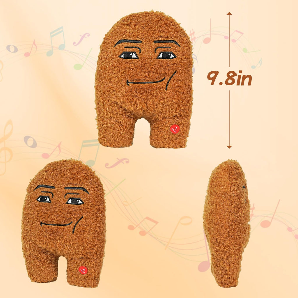 ANApetshop Singing Chicken Nugget Plush Toy,Cotton Eye Joe Plush,Chicken Nugget Pillow for Gag Gifts & Prank-Meme Plush