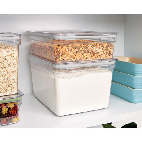 iDesign Large Tall Dry Goods Storage Bin, The Fresh Collection – 7.85” L x 10.85” H x 6” W, Clear Bin
