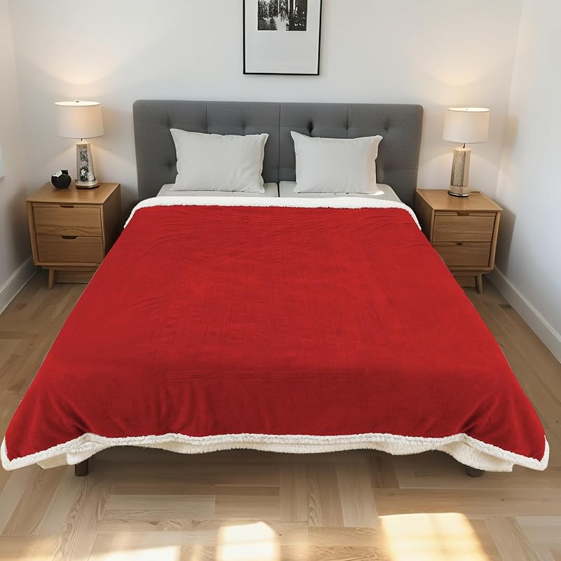 Electric Heated Blanket Twin 62x84 in – Red, 4 Heat Settings, Ultra-Fast Warmth (Variation: 19-Brigh t Red+Twin(62"x84"))