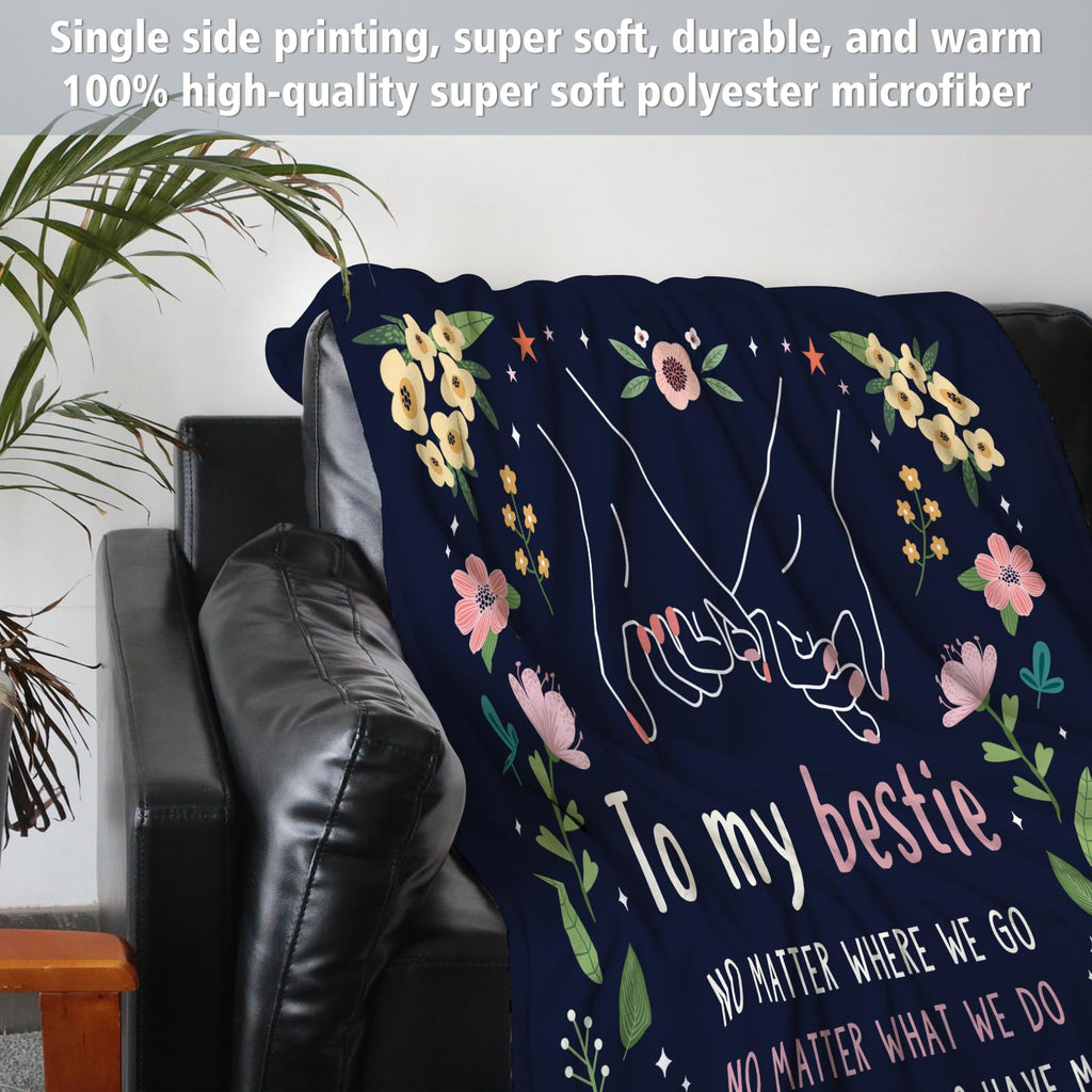 GiltGlimmer Friendship Gifts for Women, Best Friend Birthday Gifts for Women, Best Friend Blanket Gift, to My Bestie Throw Blanket for Christmas 80" x 60"