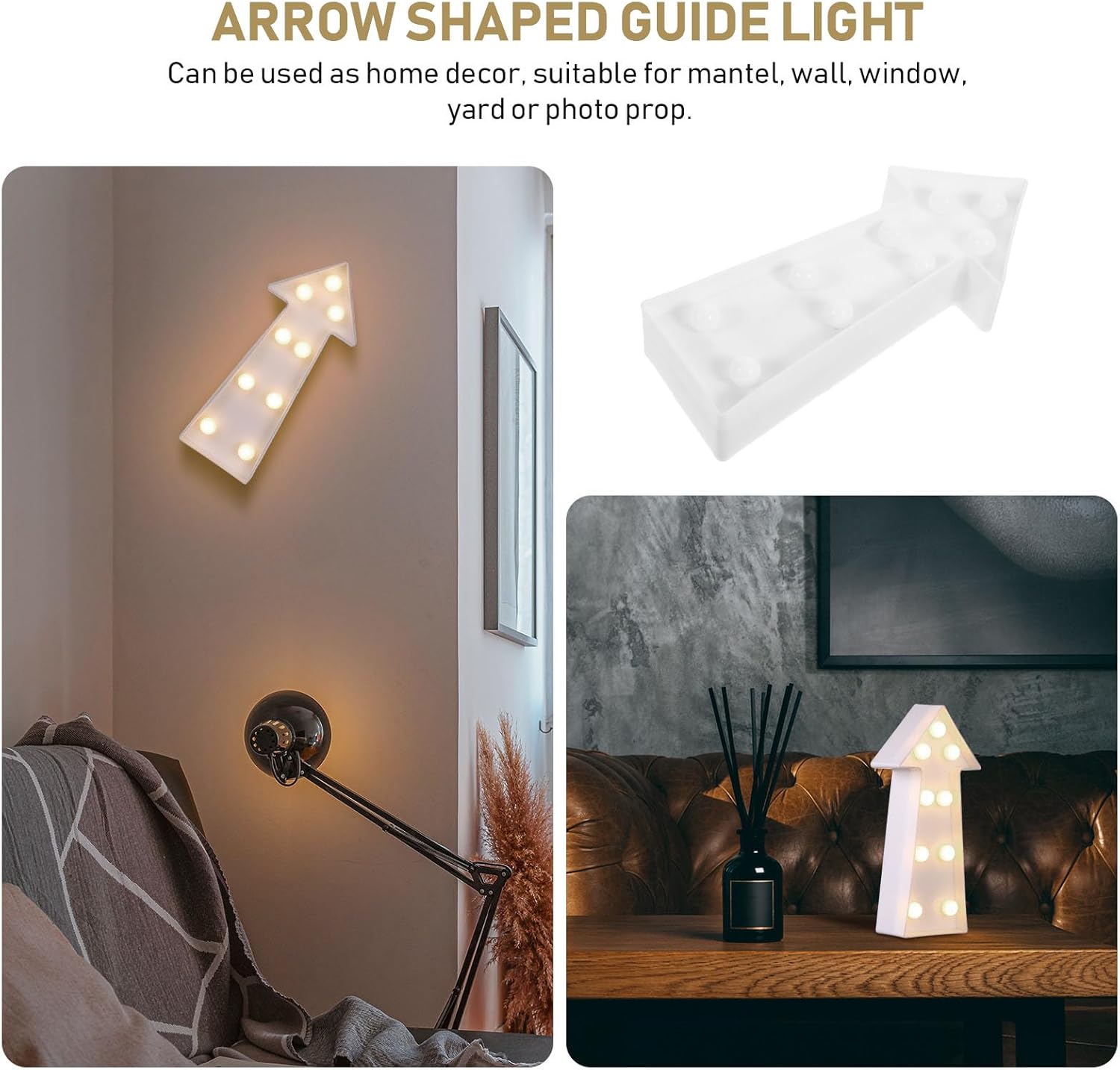 Uonlytech LED Arrow Night Light - Battery Operated 3D Sign for Kids' Bedroom & Party Decor | 8.9 x 3.9 x 1.9 Inches
