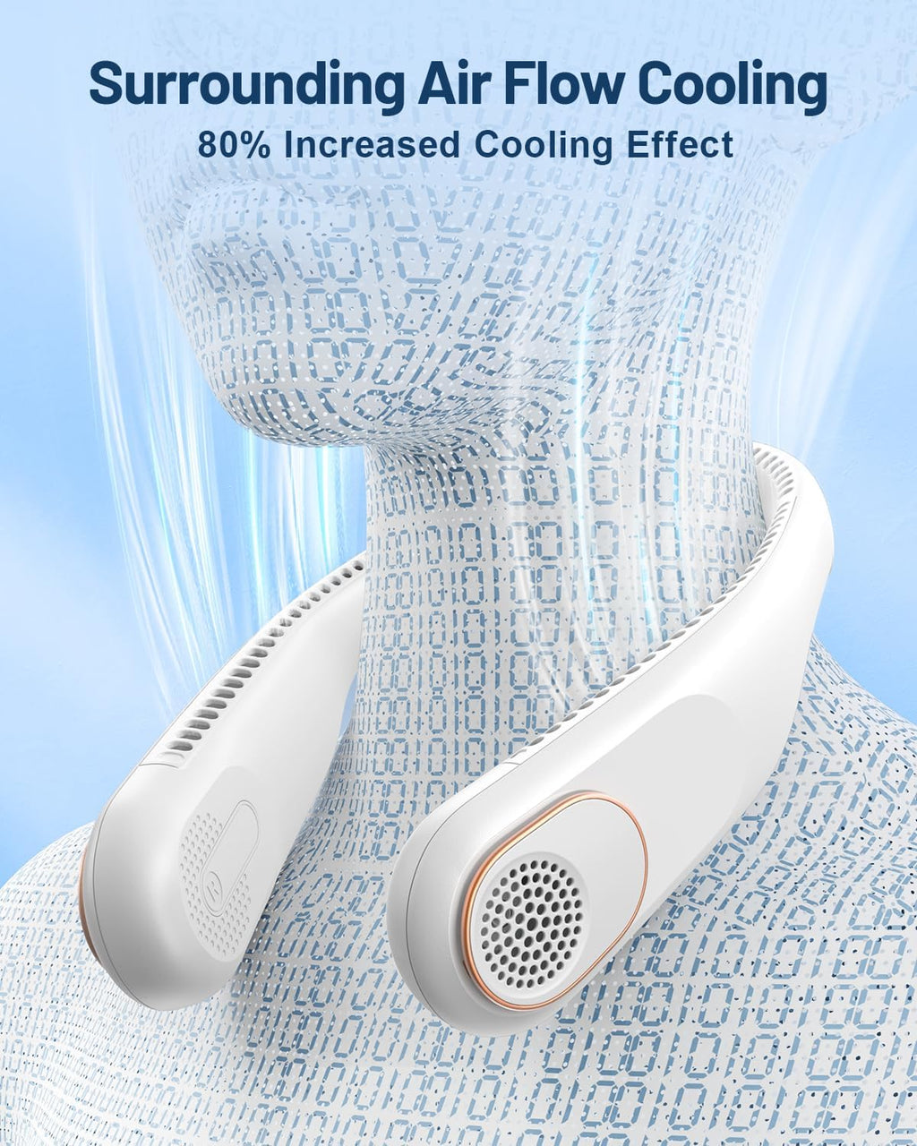 Sweetfull Portable Neck Fan - 360° Bladeless Cooling | 4000mAh USB Rechargeable Wearable Fan for Travel & Gifts